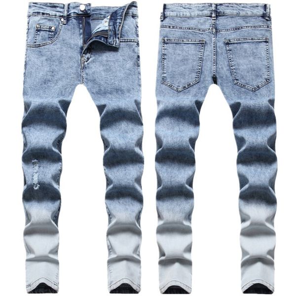 men's jeans ripped jeans gradient men's fashion slim stretch denim pants nightclub motorcycle biker jeans trend light blue zipper
men's jeans ripped jeans gradient men's fashion slim stretch denim pants nightclub motorcycle biker jeans trend light blue zipper