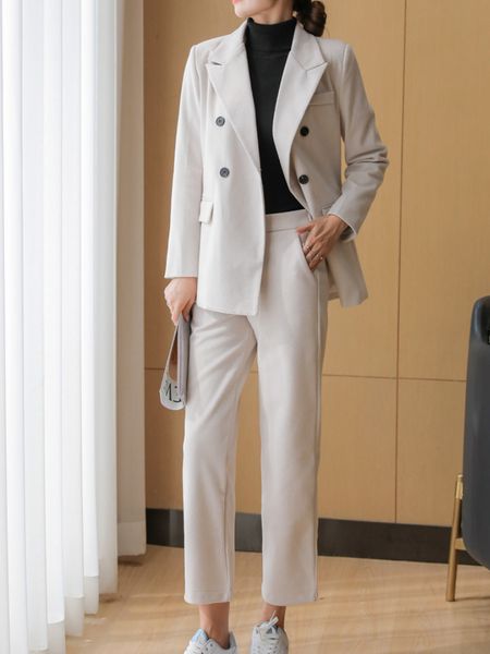 women's suits blazers office lady woolen blazer pantsuits women spring autumn business trousers suit 2 piece set female fashion outfits, White;black
women's suits blazers office lady woolen blazer pantsuits women spring autumn business trousers suit 2 piece set female fashion outfits, White;black