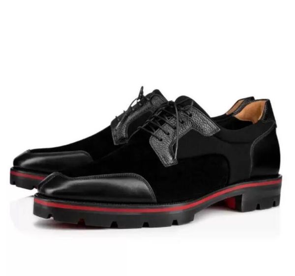 brand men's formal shoes calf leather suede almond head lace up fashion reds sole business conference low heel flat shoes, Black
brand men's formal shoes calf leather suede almond head lace up fashion reds sole business conference low heel flat shoes, Black