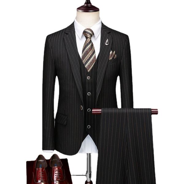 men's suits blazers jacketvestpant autumn style suits slim fit men's suits striped business professional casual formal 3piece set, White;black
men's suits blazers jacketvestpant autumn style suits slim fit men's suits striped business professional casual formal 3piece set, White;black