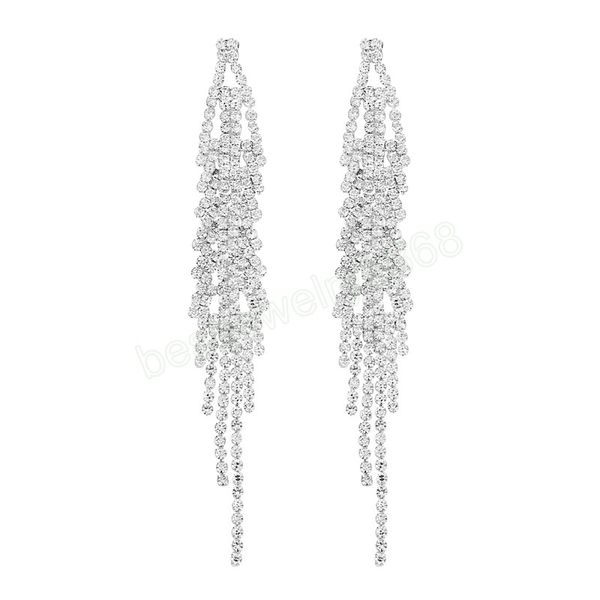 shiny ab color rhinestone tassel long drop dangle earrings for women wedding crystal statement earrings jewelry fashion, Silver
shiny ab color rhinestone tassel long drop dangle earrings for women wedding crystal statement earrings jewelry fashion, Silver