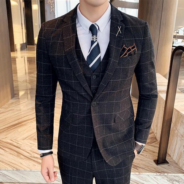men's suits blazers jacketpantsvest plaid business style designer slim fit wedding for 3 pieces suit 221008, White;black
men's suits blazers jacketpantsvest plaid business style designer slim fit wedding for 3 pieces suit 221008, White;black