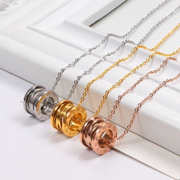 stainless steel hollow out spring pendant women designer necklaces roman numerals rose colors lover necklace fashion couple jewelry, Silver
stainless steel hollow out spring pendant women designer necklaces roman numerals rose colors lover necklace fashion couple jewelry, Silver