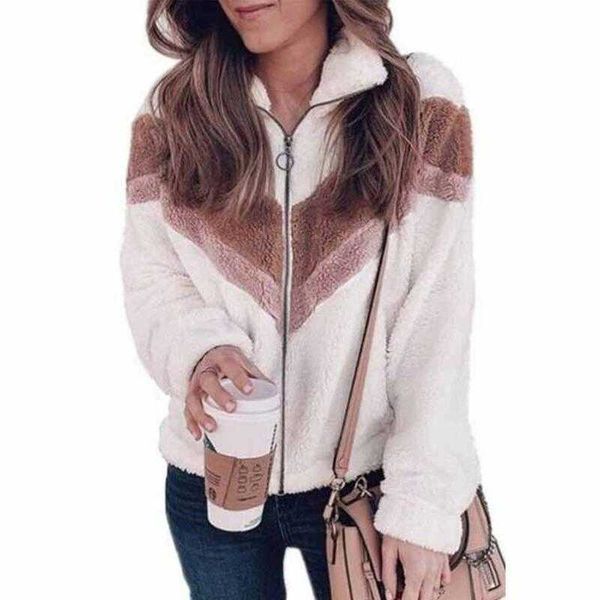 women's jackets women warm fleece patchwork coat winter casual long sleeve zipper plush outwear cardigan ladies loose soft contrast jac, Black;brown
women's jackets women warm fleece patchwork coat winter casual long sleeve zipper plush outwear cardigan ladies loose soft contrast jac, Black;brown