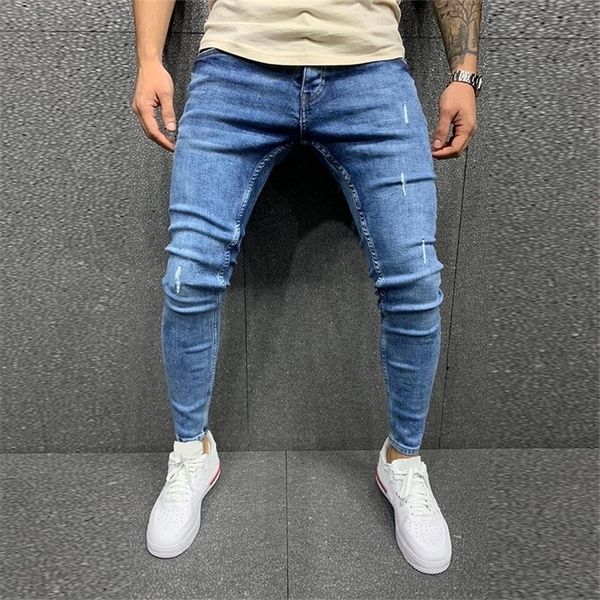 mens jeans mens skinny blue jeans scratch slim denim pants pencil pants autumn street hiphop denim trousers fashion mens clothing 221008