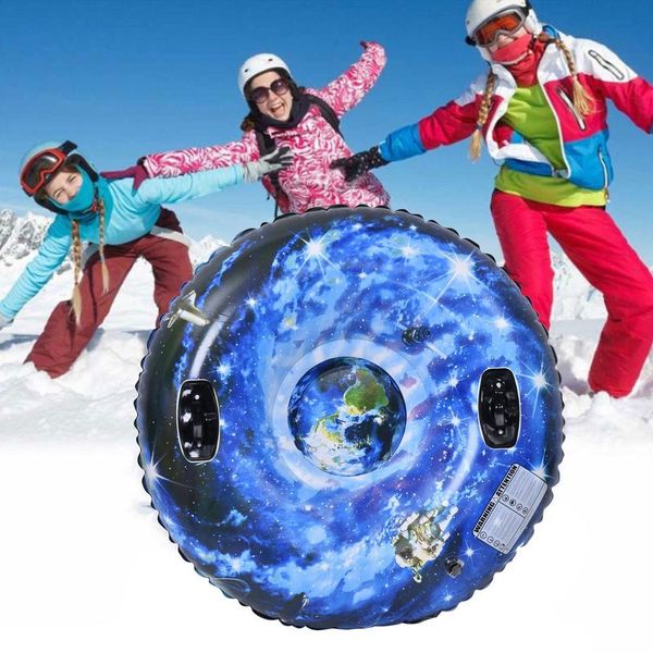 

sledding snowflake tube toy winter sport 47 inch iatable ski circle with handle children board skiing floated sled 221008