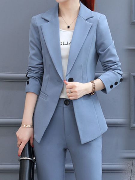 women's suits blazers fashion autumn ladies solid trousers suits elegant business jackets pencil pants women two pieces blazer set femm, White;black
women's suits blazers fashion autumn ladies solid trousers suits elegant business jackets pencil pants women two pieces blazer set femm, White;black