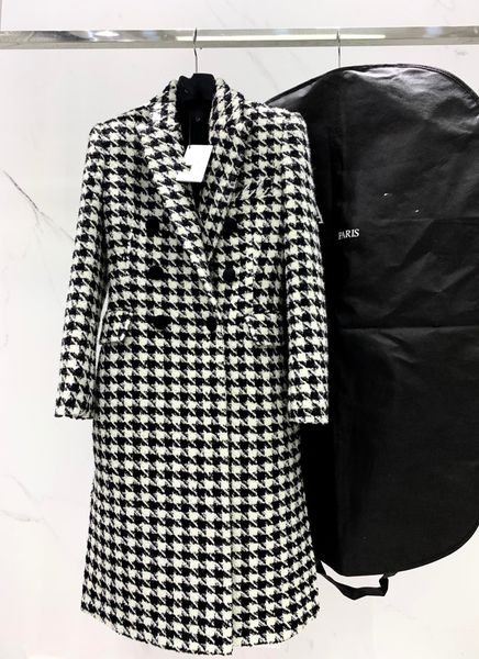 women's trench coats autumn and winter new customized thousand bird check wool coarse pattern fabric black and white tweed coat, Tan;black
women's trench coats autumn and winter new customized thousand bird check wool coarse pattern fabric black and white tweed coat, Tan;black