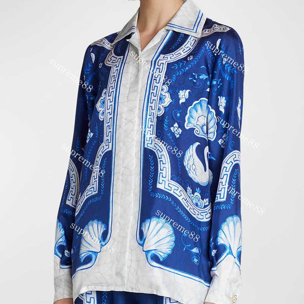 casablanca23ss blue marble swan men designer shirts fashion hawaiian long sleeve shirt for women, White;black
casablanca23ss blue marble swan men designer shirts fashion hawaiian long sleeve shirt for women, White;black