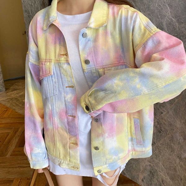 women's jackets fashion tie-dye color denim jacket women's oversized long-sleeved lapel pocket girl streetwear style jeans jacket, Black;brown
women's jackets fashion tie-dye color denim jacket women's oversized long-sleeved lapel pocket girl streetwear style jeans jacket, Black;brown