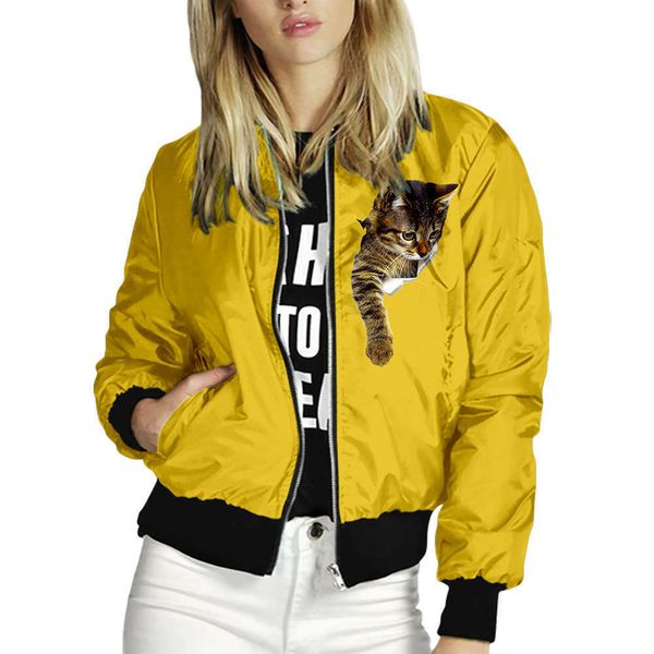women's jackets women jackets spring summer long sleeve zipper cute cat print bomber jacket casual pocket slim female fashion outwears, Black;brown
women's jackets women jackets spring summer long sleeve zipper cute cat print bomber jacket casual pocket slim female fashion outwears, Black;brown