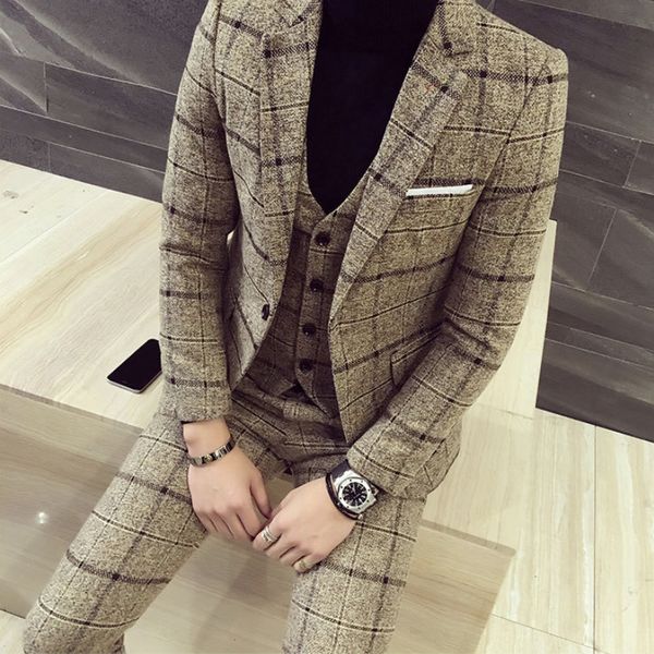 men's suits blazers jacketsvestpants brand clothing men's cotton a threepiece business suitmae slim plaid leisure blazres 221008, White;black
men's suits blazers jacketsvestpants brand clothing men's cotton a threepiece business suitmae slim plaid leisure blazres 221008, White;black