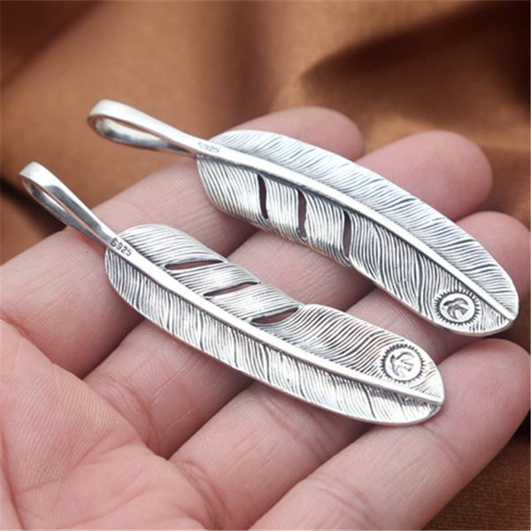 925 sterling silver feather pendant necklaces ball chain antique vintage gothic punk hip-hop handmade designer luxury jewelry accessories gi
925 sterling silver feather pendant necklaces ball chain antique vintage gothic punk hip-hop handmade designer luxury jewelry accessories gi