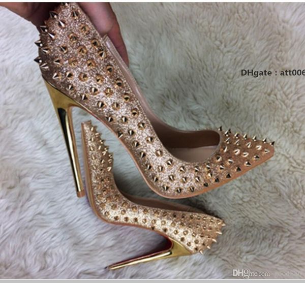 bottoms christians new type gold sequins pointed rivet shallow mouth fine heel women high heel shoes bride wedding shoes 8cm 10cm 12cm r yfl, Black
bottoms christians new type gold sequins pointed rivet shallow mouth fine heel women high heel shoes bride wedding shoes 8cm 10cm 12cm r yfl, Black