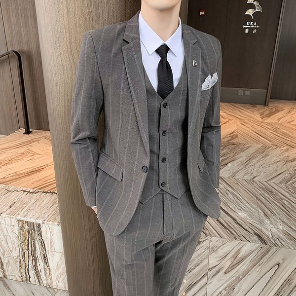 men's suits blazers jacketvestpants men striped suit threepiece wedding suits men slim banquet formal wear tuxedo business casual men c, White;black
men's suits blazers jacketvestpants men striped suit threepiece wedding suits men slim banquet formal wear tuxedo business casual men c, White;black