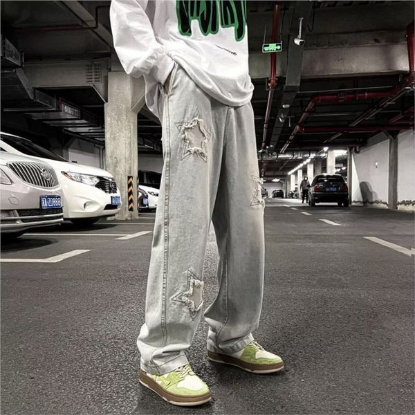 men's jeans retro washed men baggy jeans trousers hip hop distressed vintage denim pants pantalons high street loose straight ripped je, Blue
men's jeans retro washed men baggy jeans trousers hip hop distressed vintage denim pants pantalons high street loose straight ripped je, Blue