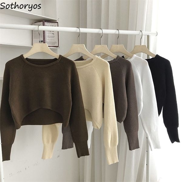 womens sweaters pullovers women oneck cropped autumn winter casual loose sweater fashion students allmatch knitwear soft korean chic 221008, White;black
womens sweaters pullovers women oneck cropped autumn winter casual loose sweater fashion students allmatch knitwear soft korean chic 221008, White;black