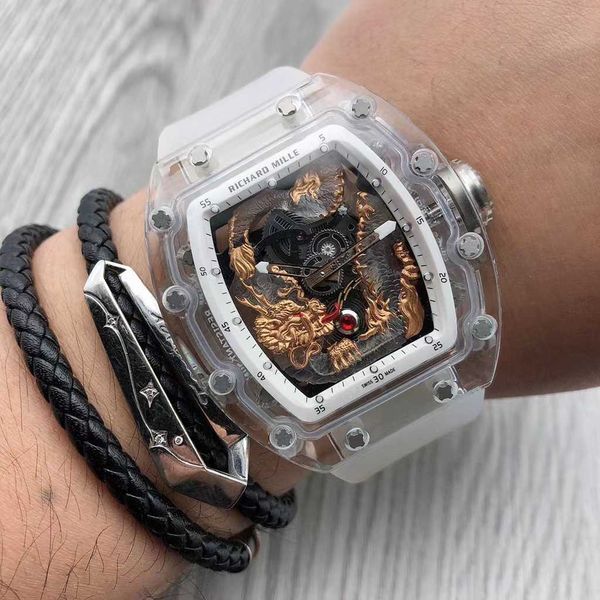 luxury watches for mens mechanical watch zf factoryrm automatic watch dragon and phoenix design swiss movement brand sport wristwatch, Slivery;brown
luxury watches for mens mechanical watch zf factoryrm automatic watch dragon and phoenix design swiss movement brand sport wristwatch, Slivery;brown