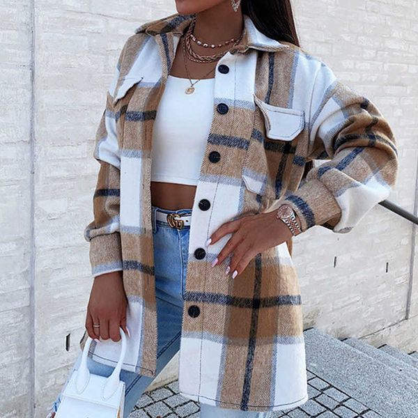 women's jackets oversized plaid jacket women winter fleece coat vintage long sleeve outerwear all match jackets shirt warm chaketas muj, Black;brown
women's jackets oversized plaid jacket women winter fleece coat vintage long sleeve outerwear all match jackets shirt warm chaketas muj, Black;brown