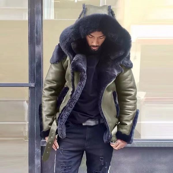 wholesale 2024 parka leather garment new winter european and american men's large long sleeve fur zipper hooded casual warm leather jac, Black
wholesale 2024 parka leather garment new winter european and american men's large long sleeve fur zipper hooded casual warm leather jac, Black