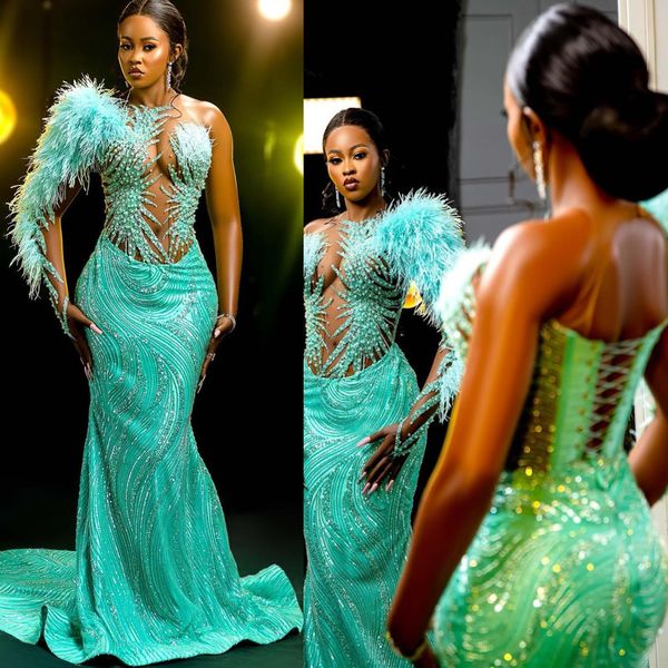 2022 arabic aso ebi mermaid luxurious prom dresses sequined lace feather evening formal party second reception birthday engagement gowns dre, Black
2022 arabic aso ebi mermaid luxurious prom dresses sequined lace feather evening formal party second reception birthday engagement gowns dre, Black