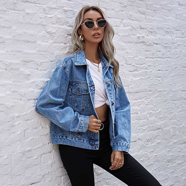 women's jackets ins fashion commuter loose and versatile denim coat autumn black color blue color t221008, Black;brown
women's jackets ins fashion commuter loose and versatile denim coat autumn black color blue color t221008, Black;brown