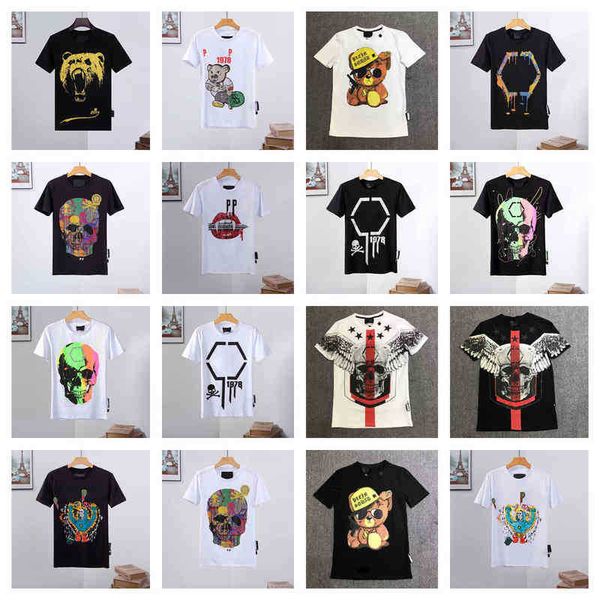 phllip plain men designer pp skull diamond t shirt short sleeve dollar brown bear brand tee o-neck skulls tshirt tees 08, White;black
phllip plain men designer pp skull diamond t shirt short sleeve dollar brown bear brand tee o-neck skulls tshirt tees 08, White;black