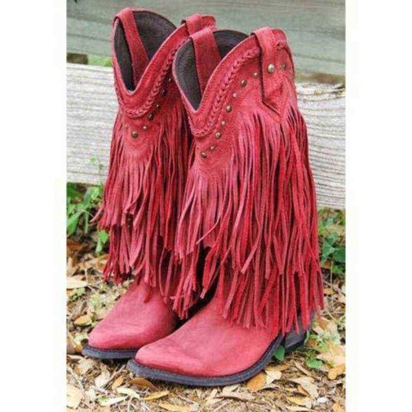 designer boots women retro mid boots solid color faux suede pointed toe thick heel rivets tassel fashion street outdoor elegant shoes 220815, Black
designer boots women retro mid boots solid color faux suede pointed toe thick heel rivets tassel fashion street outdoor elegant shoes 220815, Black