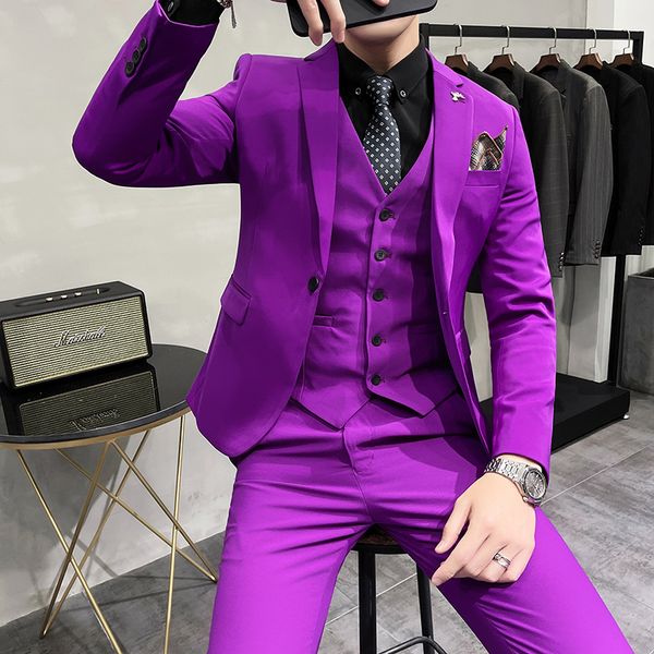 men's suits blazers jacketvestpants suit male 3 pcs set business men suits blazers boutique suit slim fit highend formal party wedding, White;black
men's suits blazers jacketvestpants suit male 3 pcs set business men suits blazers boutique suit slim fit highend formal party wedding, White;black