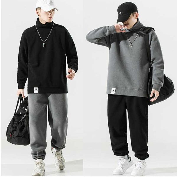 men's tracksuits winter fashion 2021 clothes two piece set outdoor sport jogging sportwear pullover and warm loose pants large size g22, Gray
men's tracksuits winter fashion 2021 clothes two piece set outdoor sport jogging sportwear pullover and warm loose pants large size g22, Gray