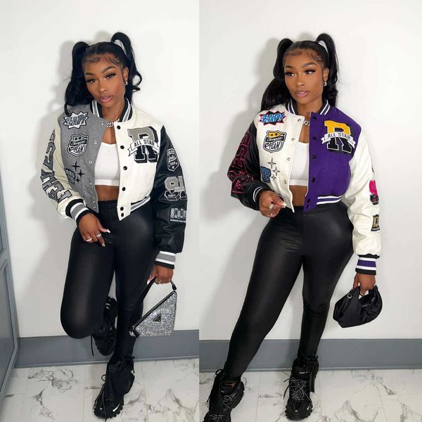 women's jackets varsity baseball letterman jacket winter clothes women 2022 cropped cyber y2k streetwear racing bomber jackets autumn c, Black;brown
women's jackets varsity baseball letterman jacket winter clothes women 2022 cropped cyber y2k streetwear racing bomber jackets autumn c, Black;brown
