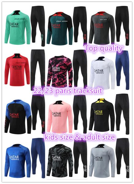 2022 2023 paris and kids tracksuit half zipper survetement 22 23 chandal futbol mbappe football soccer psgs child boy training suit set adul, Black
2022 2023 paris and kids tracksuit half zipper survetement 22 23 chandal futbol mbappe football soccer psgs child boy training suit set adul, Black