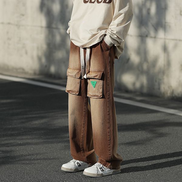 men's jeans quality cotton cargo jeans men brand front pocket hiphop y2k streetwear pants casual denim pant male drawstring straight 22, Blue
men's jeans quality cotton cargo jeans men brand front pocket hiphop y2k streetwear pants casual denim pant male drawstring straight 22, Blue