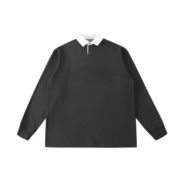 men's polos autumn flocking fashion couple long sleeve polo shirt, White;black