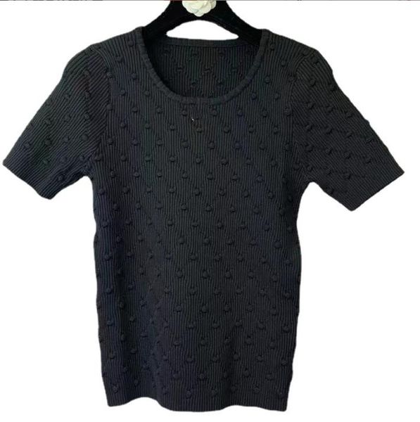 902 2022 milan runway autumn sweater short sleeve crew neck pullover black pink fashion clothes womens yiduo, White;black
902 2022 milan runway autumn sweater short sleeve crew neck pullover black pink fashion clothes womens yiduo, White;black