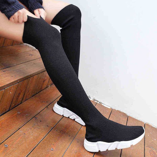 boots women over knee socks shoes new female fashion flat autumn winter long boot for body 220805, Black
boots women over knee socks shoes new female fashion flat autumn winter long boot for body 220805, Black