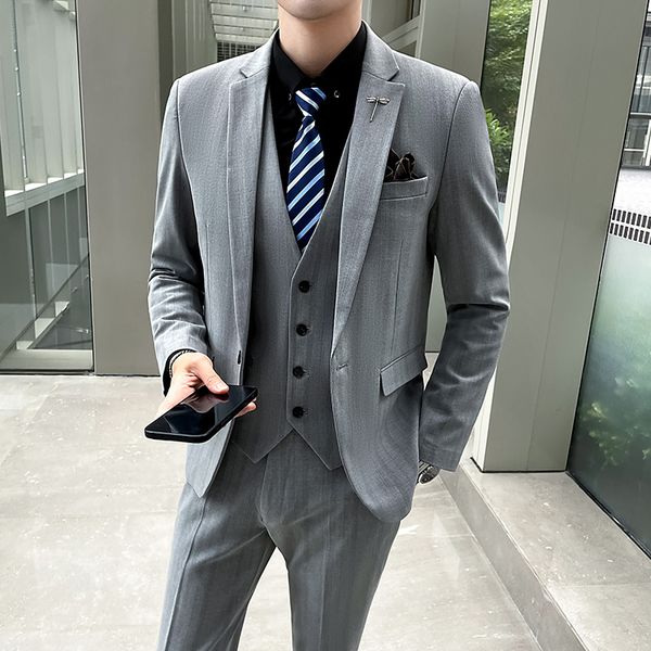 men's suits blazers suit jacket pants vest 3 pcs set fashion men's casual boutique business plaid blazers coat trousers waistcoat, White;black
men's suits blazers suit jacket pants vest 3 pcs set fashion men's casual boutique business plaid blazers coat trousers waistcoat, White;black