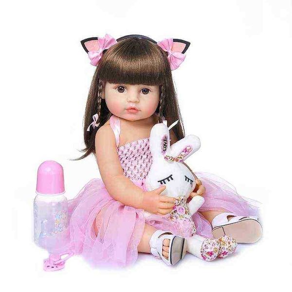 bebes doll with 55cm reborn toddler girl pink princess baty toy very soft full body silicone girl doll aa220325
bebes doll with 55cm reborn toddler girl pink princess baty toy very soft full body silicone girl doll aa220325