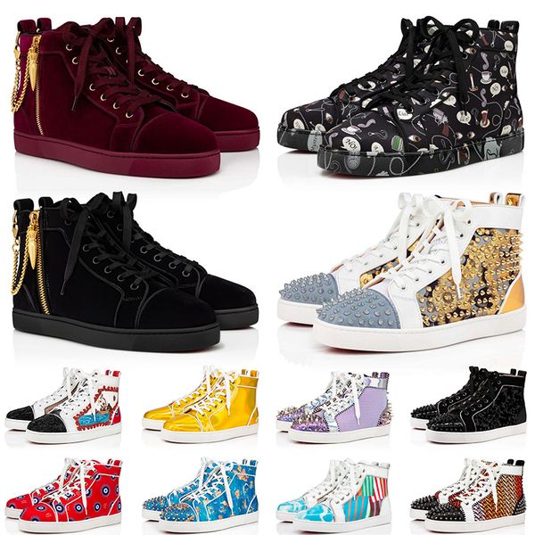 r women platform red bottoms ankle boots spike rivets griffiti suede genuine leather luxury vintage loafers casual sneakers trainers 36-47, Black
r women platform red bottoms ankle boots spike rivets griffiti suede genuine leather luxury vintage loafers casual sneakers trainers 36-47, Black