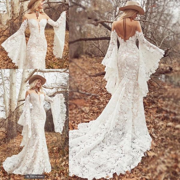 long boho sleeves wedding dresses 2022 sheer o-neck vintage crochet bold cotton lace bohemian hippie country bride gowns, White
long boho sleeves wedding dresses 2022 sheer o-neck vintage crochet bold cotton lace bohemian hippie country bride gowns, White