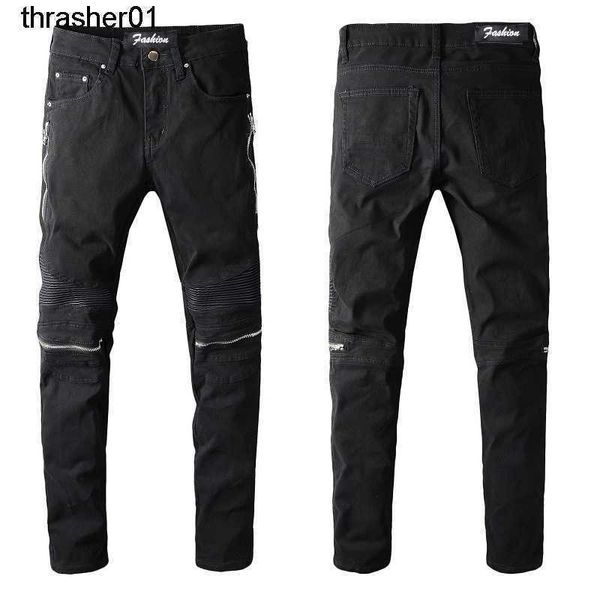 men's jeans designer winter amirs jeans men's fashion brand locomotive black fold slim men's streetwear jeans, Blue
men's jeans designer winter amirs jeans men's fashion brand locomotive black fold slim men's streetwear jeans, Blue
