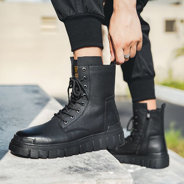 boots autumn leather highmen's winter plus velvet locomotive allmatch retro color 221008, Black
boots autumn leather highmen's winter plus velvet locomotive allmatch retro color 221008, Black