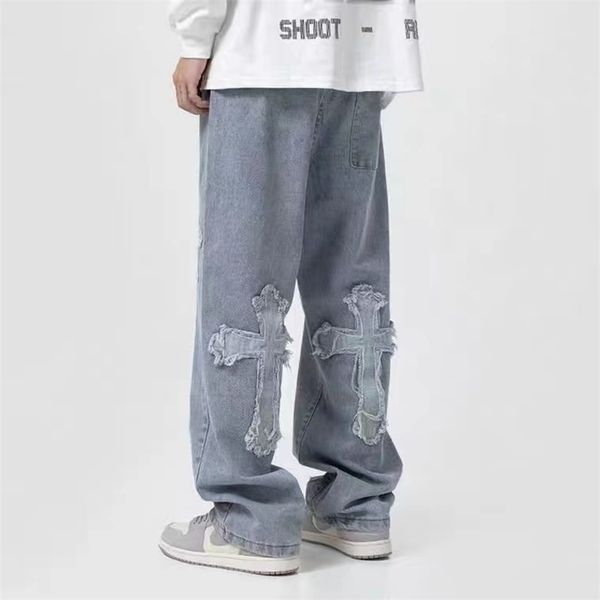 men's jeans men streetwear baggy trousers cross hip hop mens loose pants women oversized boyfriend denim 221008, Blue
men's jeans men streetwear baggy trousers cross hip hop mens loose pants women oversized boyfriend denim 221008, Blue