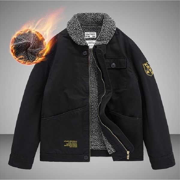 men's down parkas large size faux lamb wool winter coat men's plus velvet thickening tooling cotton coat n1 cotton coat deck suit, Black
men's down parkas large size faux lamb wool winter coat men's plus velvet thickening tooling cotton coat n1 cotton coat deck suit, Black