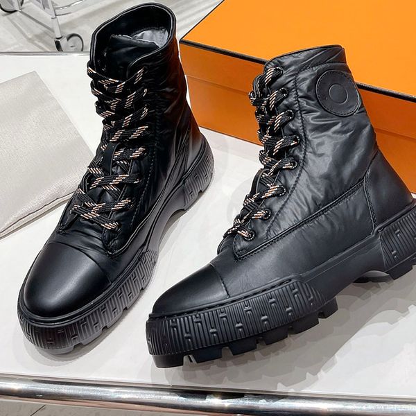 winter chelsea ankle boots lace-up round toes martin boot contrast stitching half snow down booties for women luxury designers shoes factory, Black
winter chelsea ankle boots lace-up round toes martin boot contrast stitching half snow down booties for women luxury designers shoes factory, Black