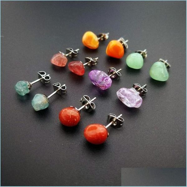 stud broken stone beads crystal stud earrings purple white quartz amethyst red studs earring for women drop delivery 2022 jewelry bdes dhq23, Golden;silver
stud broken stone beads crystal stud earrings purple white quartz amethyst red studs earring for women drop delivery 2022 jewelry bdes dhq23, Golden;silver