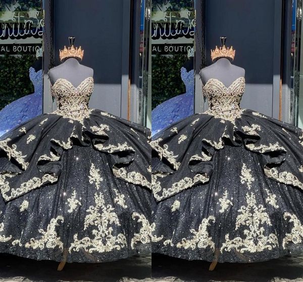 2023 modern gold embroidered quinceanera dresses puffy tiered layers ball gown saprkly tulle sweet 16 dress girls formal evening, Blue;red
2023 modern gold embroidered quinceanera dresses puffy tiered layers ball gown saprkly tulle sweet 16 dress girls formal evening, Blue;red
