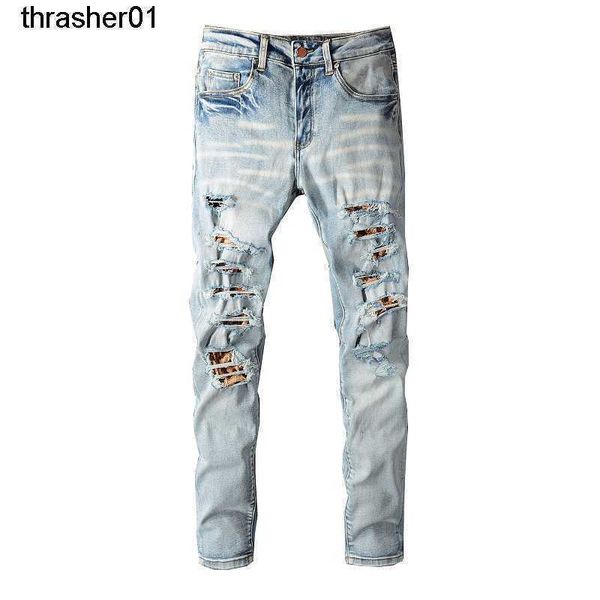 new men's jeans designer amirs fashion street cowboy casual pants micro elastic cotton blue hole tight streetwear jeans
new men's jeans designer amirs fashion street cowboy casual pants micro elastic cotton blue hole tight streetwear jeans