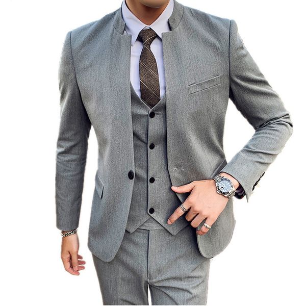 men's suits blazers men's stand collar one button coat pants vest fashion trend groomsman slim 3 pieces suits blazers jacket trous, White;black
men's suits blazers men's stand collar one button coat pants vest fashion trend groomsman slim 3 pieces suits blazers jacket trous, White;black