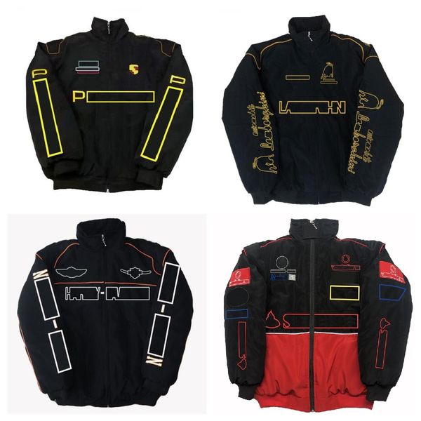 

locomotive Clothes New F1 for Mula One Racing Jacket Autumn and Winter Full Embroidery Cotton Clothing Spot Sale, Red